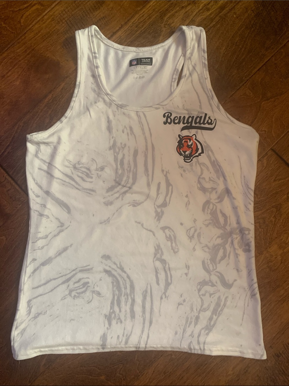 Bengals White Marble-Print Tank Top